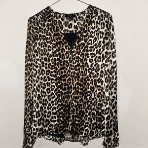 Haver Black and Cream Relaxed Leopard Print Top